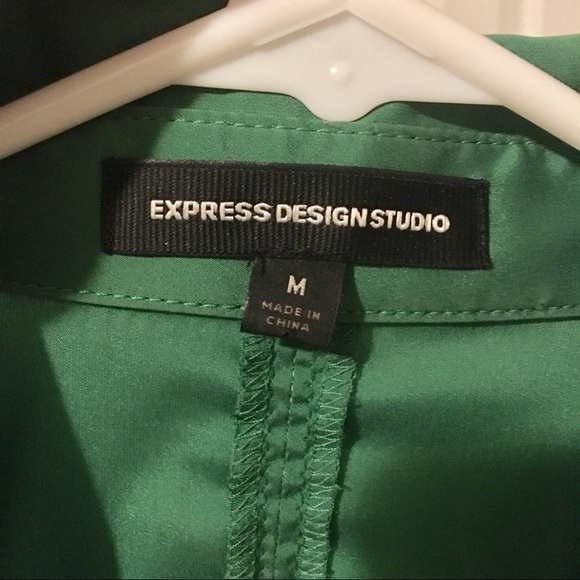 Express Green Collared Shirt - Medium - EUC - Picture 4 of 7